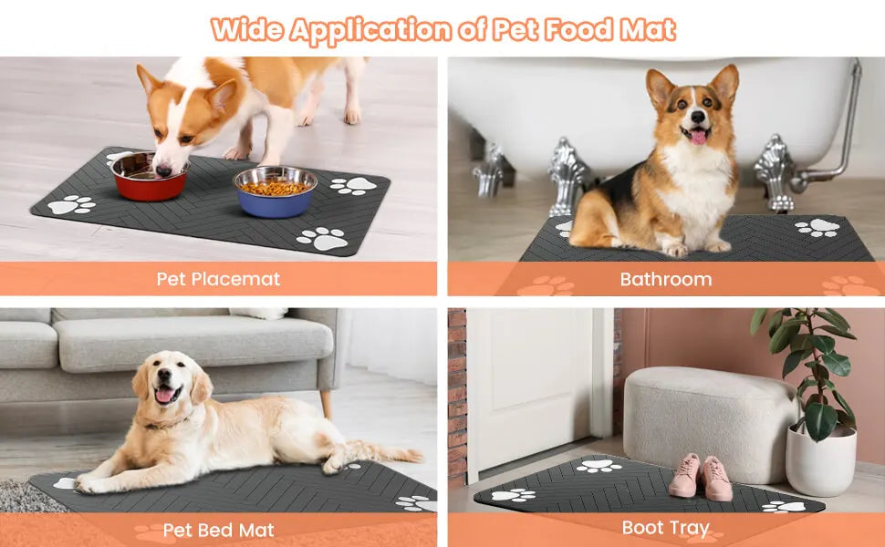 Tapis d’Alimentation Absorbant pour Chiens & Chats – Antidérapant et Imperméable