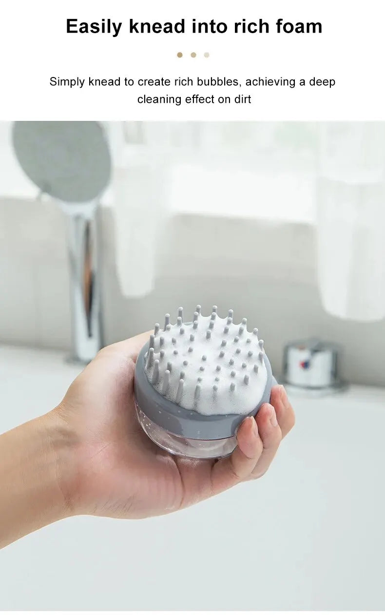 Brosse de Bain pour Animaux – Silicone Doux avec Distributeur de Shampoing