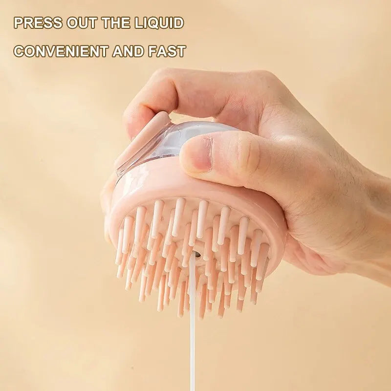 Brosse de Bain pour Animaux – Silicone Doux avec Distributeur de Shampoing