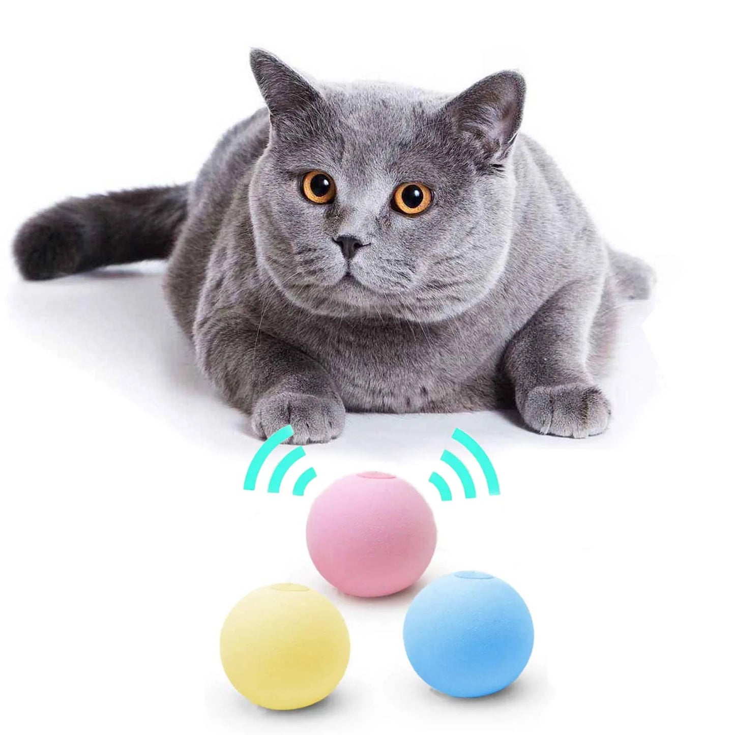 Balle Interactive Sonore pour Chat avec Catnip – 3 Sons Animaux
