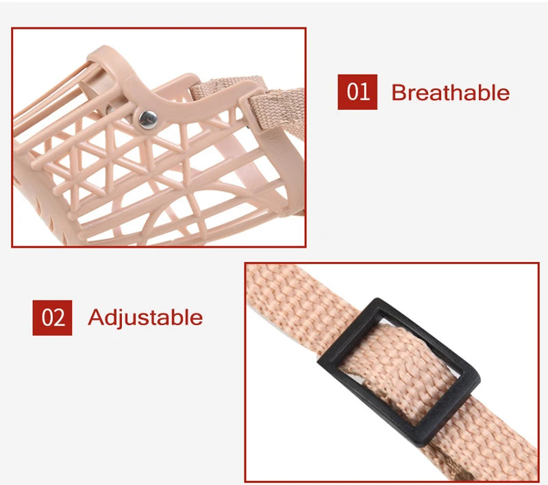 Muselière Réglable pour Chien – Sécurité et Confort (Tailles 1 à 7)
