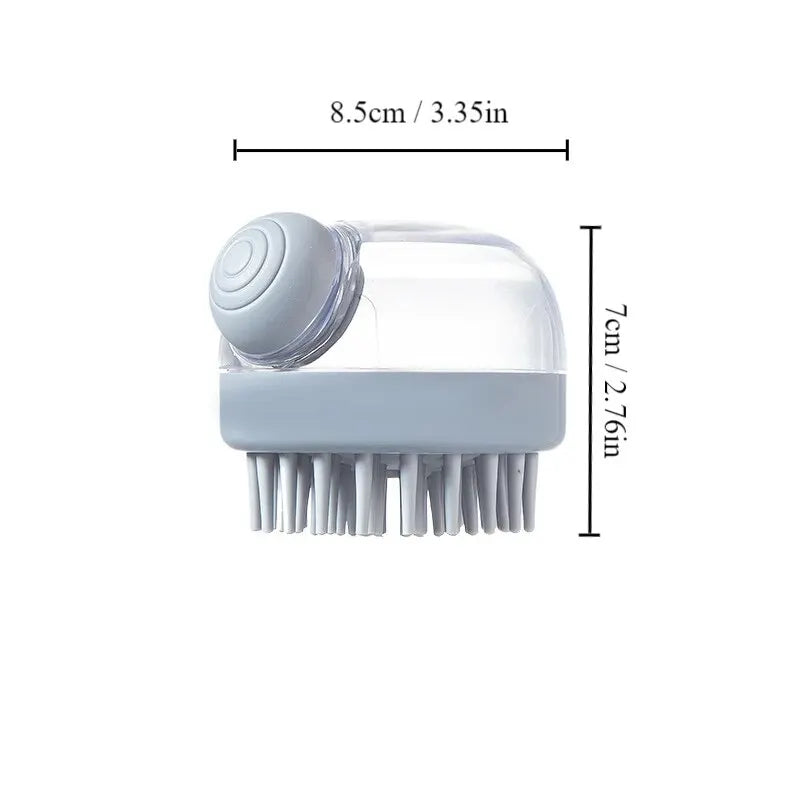 Brosse de Bain pour Animaux – Silicone Doux avec Distributeur de Shampoing