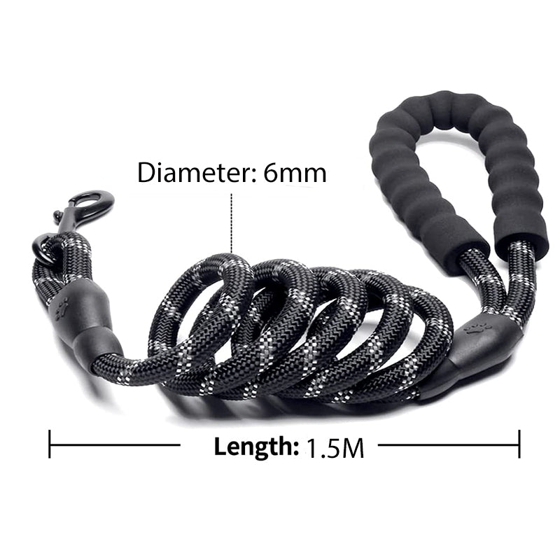 Laisse Réfléchissante en Nylon pour Chien – Résistante et Confortable