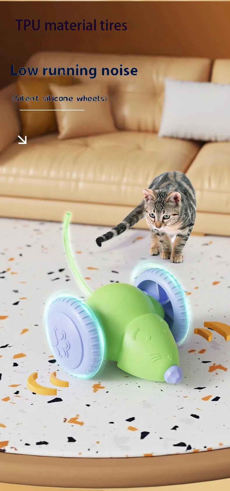 Jouet Électrique pour Chat – Souris Interactive avec Évitement d’Obstacles