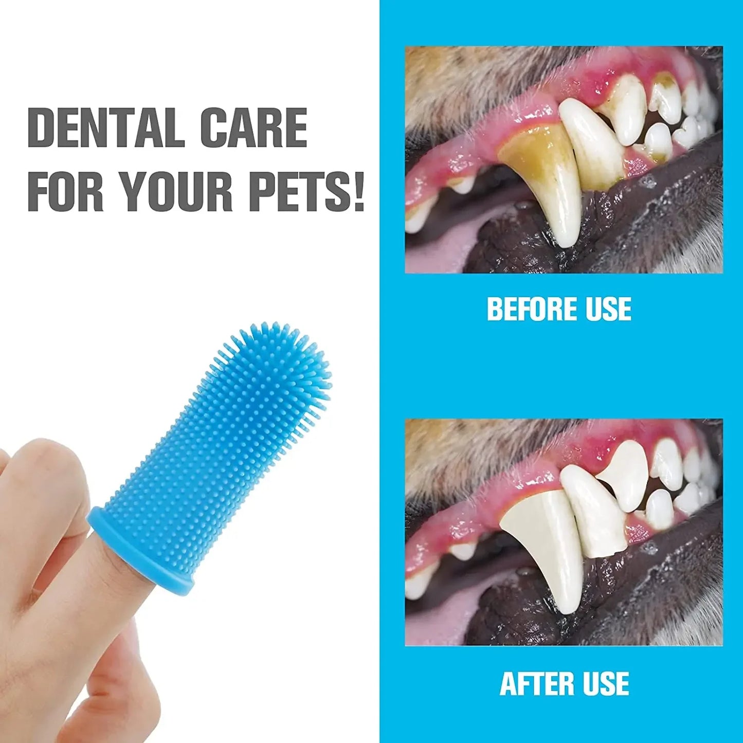 Brosse à Dents en Silicone pour Chien & Chat – Hygiène Buccale Anti-Mauvaise Haleine