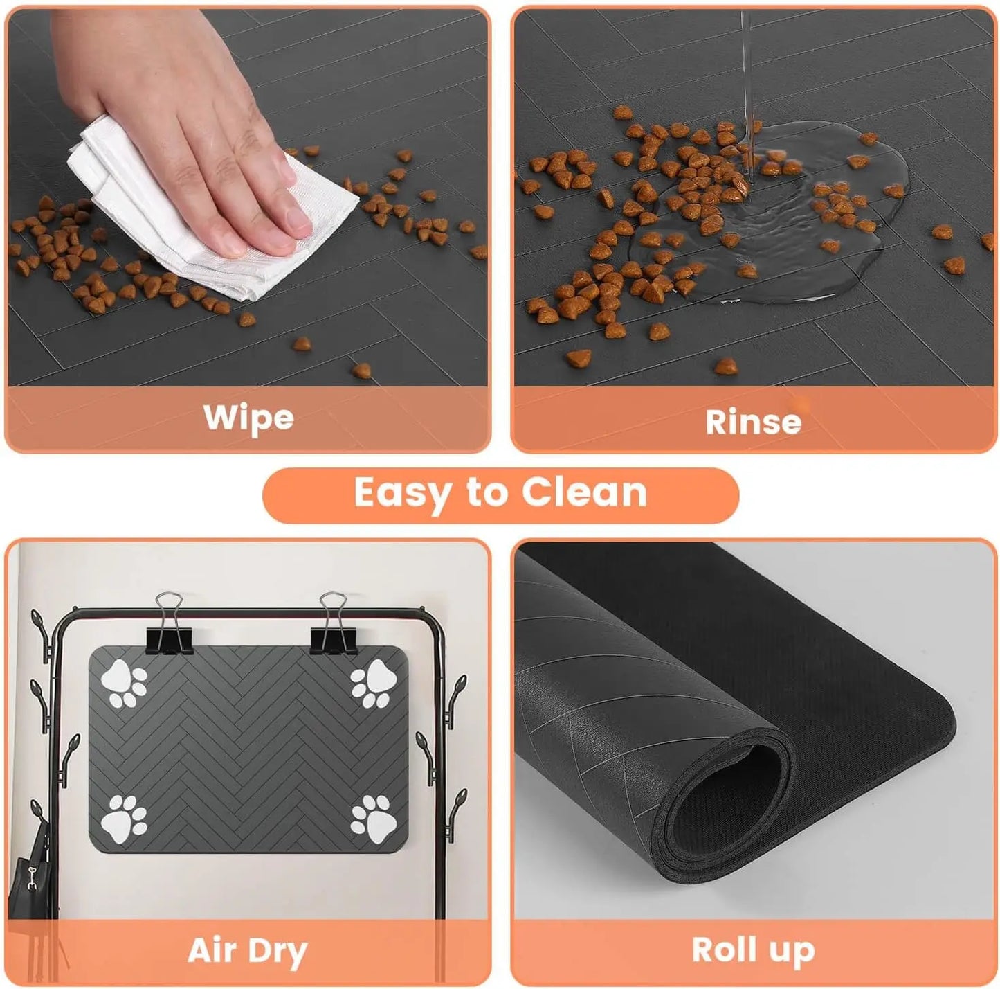 Tapis d’Alimentation Absorbant pour Chiens & Chats – Antidérapant et Imperméable