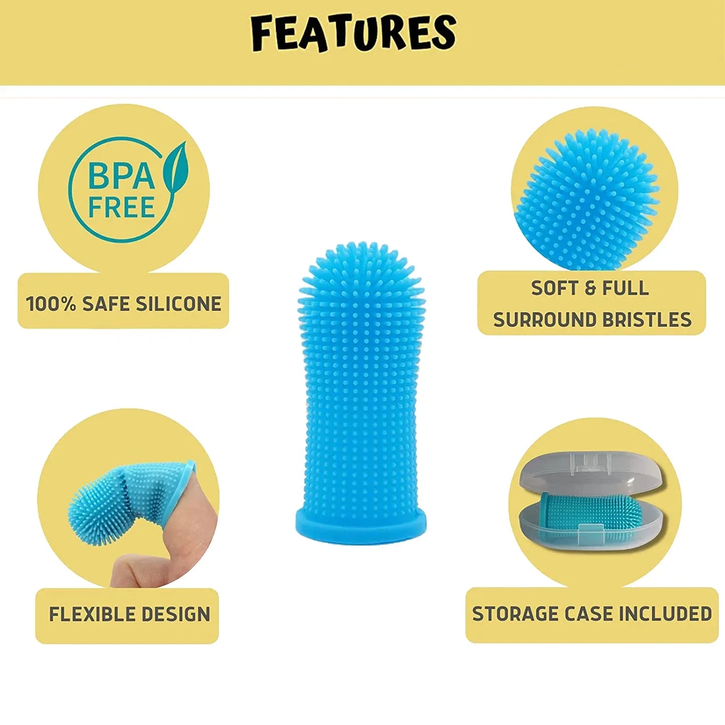 Brosse à Dents en Silicone pour Chien & Chat – Hygiène Buccale Anti-Mauvaise Haleine