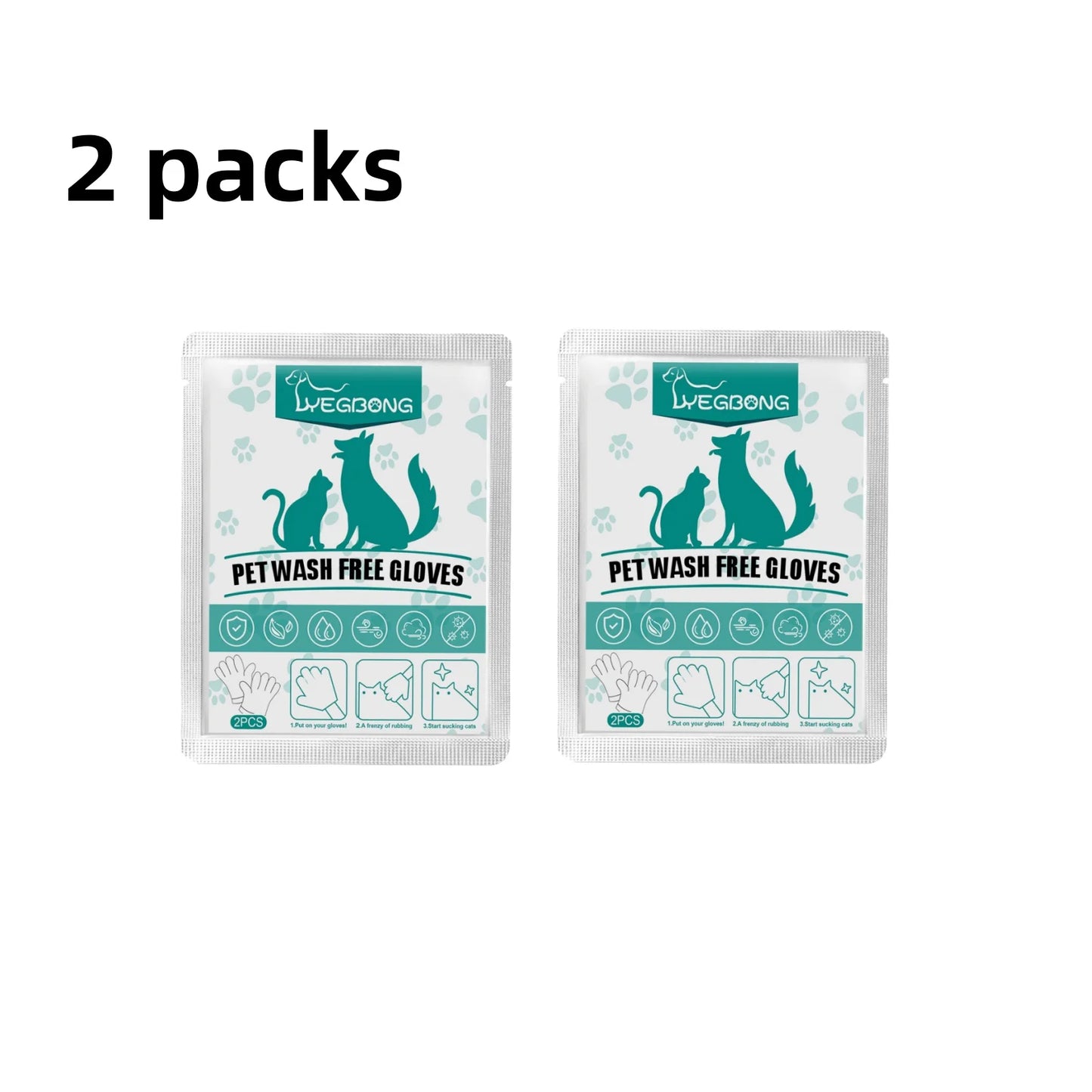 Gants Jetables Nettoyants pour Chiens & Chats – Bain Sec et Désodorisant