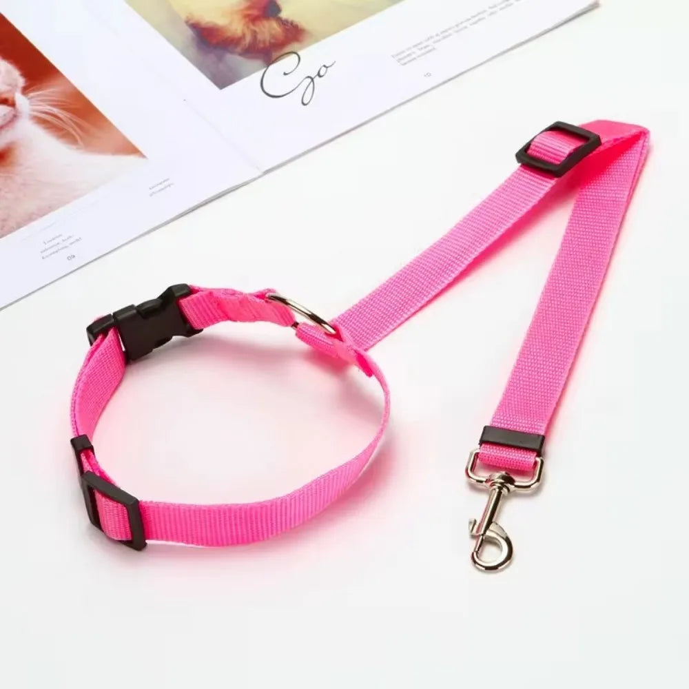 Ceinture de Sécurité 2-en-1 pour Chien – Laisse et Harnais Auto Réglable