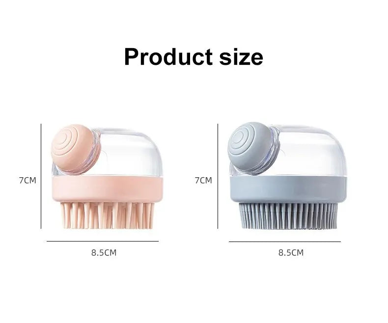 Brosse de Bain pour Animaux – Silicone Doux avec Distributeur de Shampoing