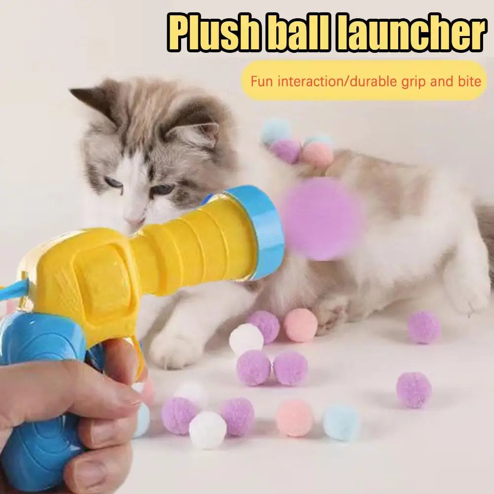 Jouet Interactif pour Chat – Lanceur Mini Pistolet + 20 Balles