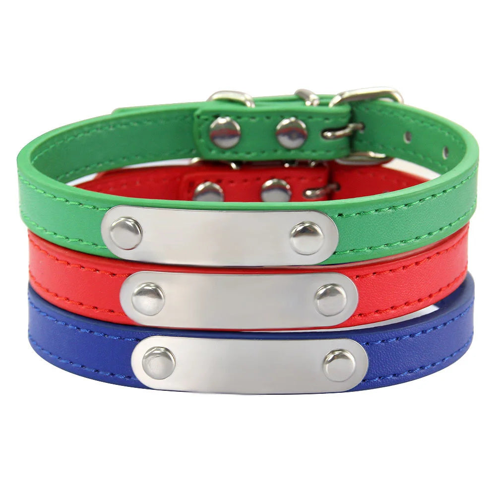Collier Personnalisé en Cuir pour Chien & Chat – Gravure Nom et Numéro
