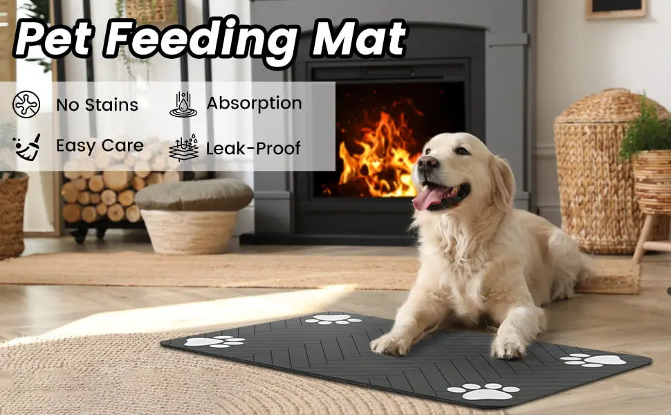 Tapis d’Alimentation Absorbant pour Chiens & Chats – Antidérapant et Imperméable