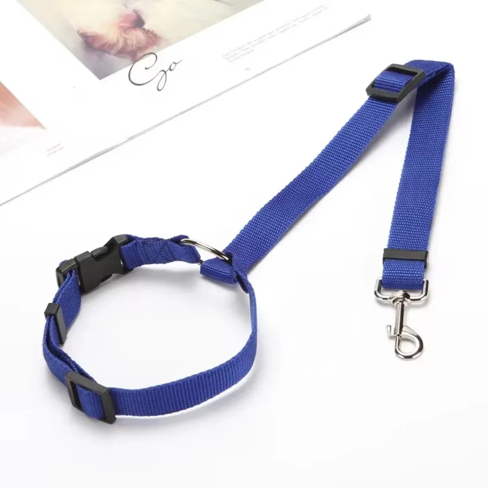 Ceinture de Sécurité 2-en-1 pour Chien – Laisse et Harnais Auto Réglable