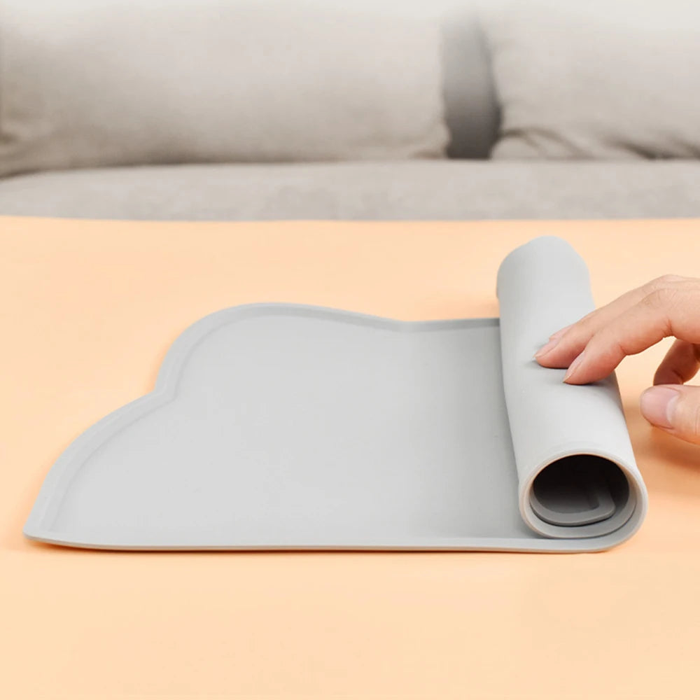 Tapis de Repas Imperméable et Antidérapant – Forme Tête de Chat pour Chiens & Chats