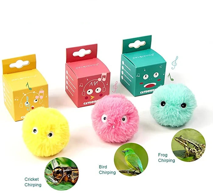 Balle Interactive Sonore pour Chat avec Catnip – 3 Sons Animaux
