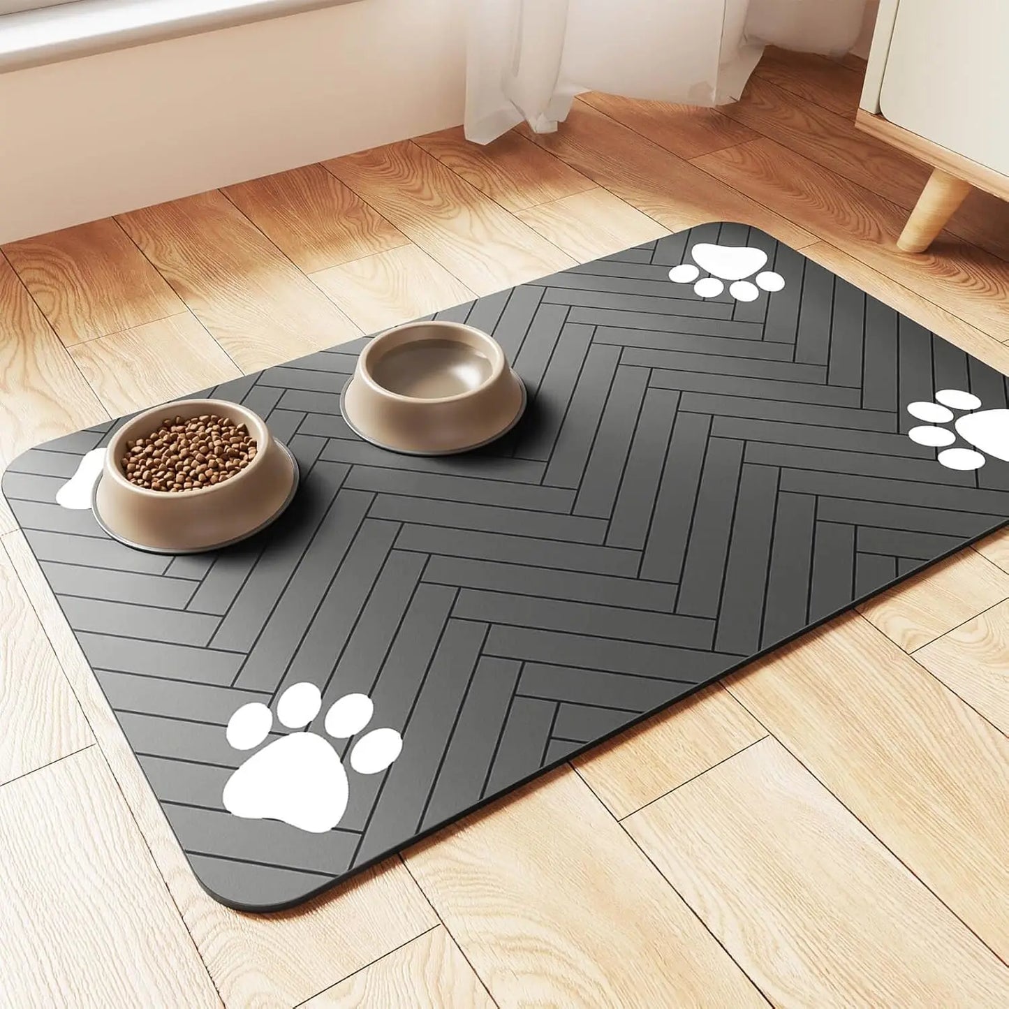 Tapis d’Alimentation Absorbant pour Chiens & Chats – Antidérapant et Imperméable