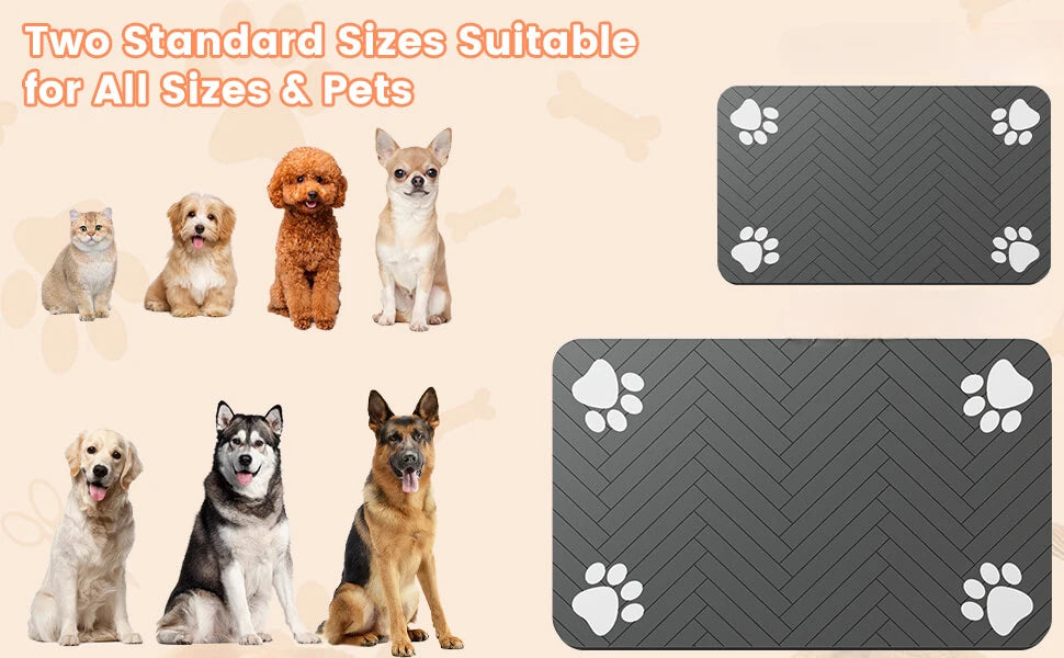 Tapis d’Alimentation Absorbant pour Chiens & Chats – Antidérapant et Imperméable