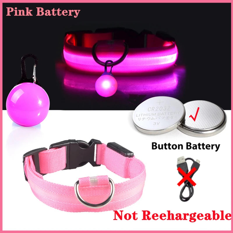 Collier Lumineux USB pour Chien & Chat – LED Sécurité de Nuit avec Pendentif