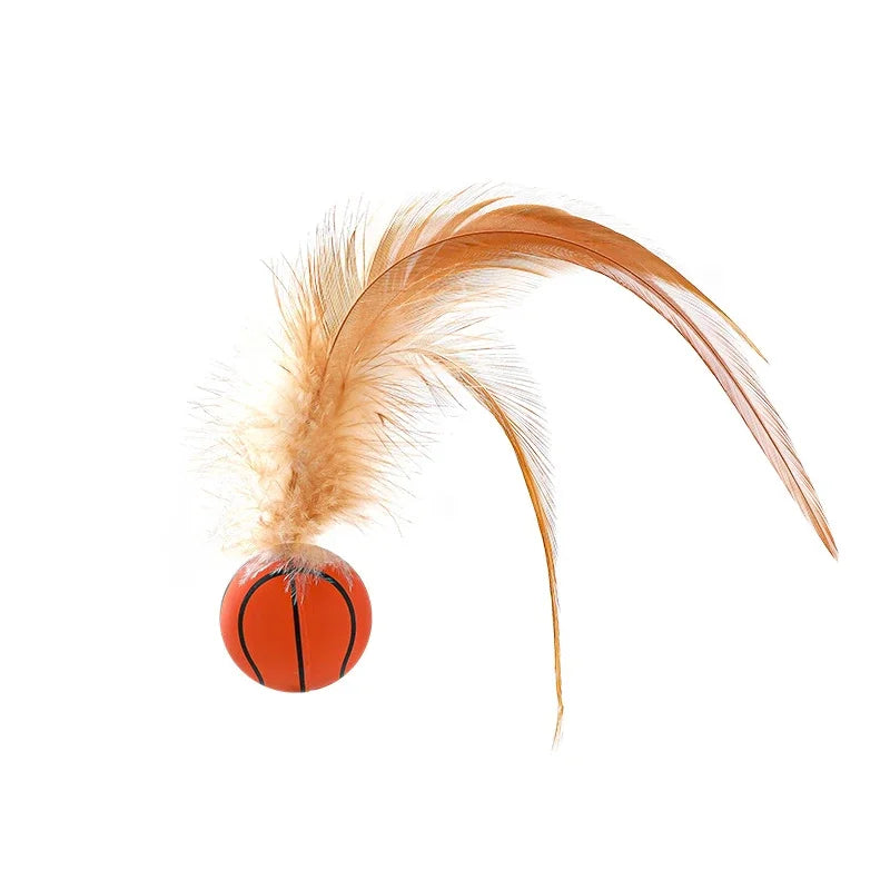 Balle Interactive avec Plumes pour Chat – Rebonds & Chasse