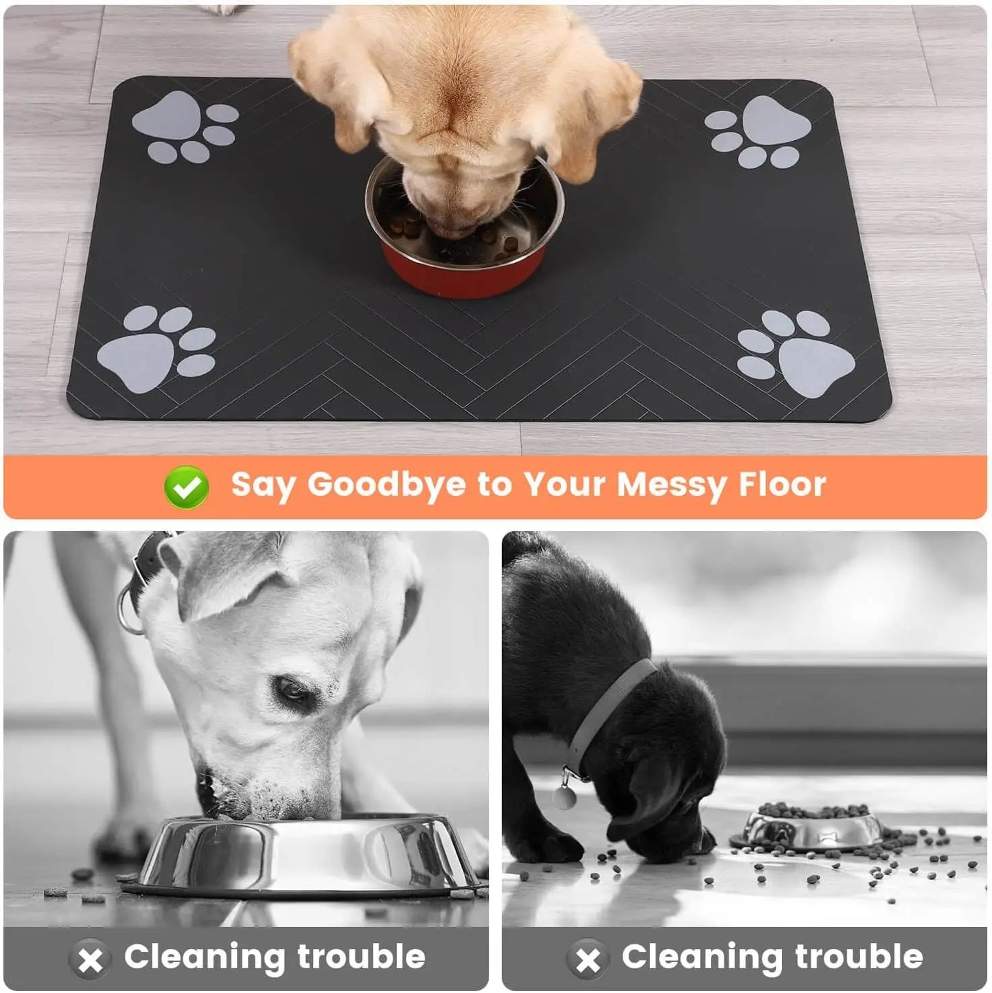 Tapis d’Alimentation Absorbant pour Chiens & Chats – Antidérapant et Imperméable