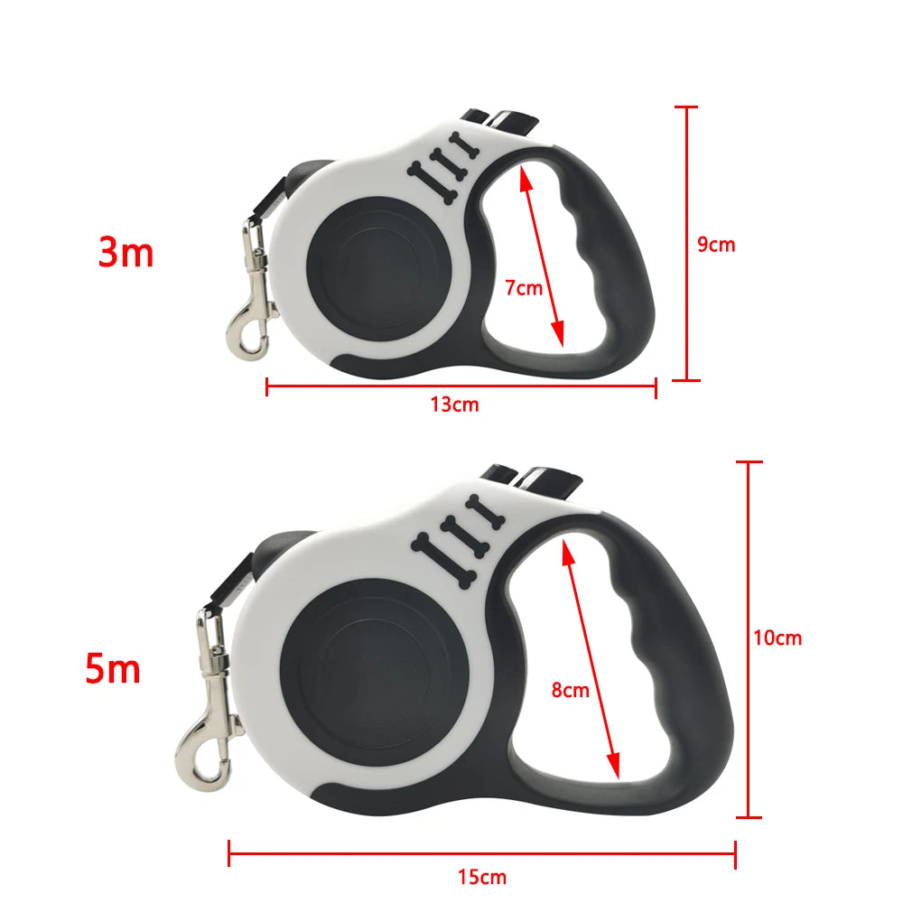 Laisse Rétractable Automatique pour Chien et Chat – Nylon Solide 3m/5m