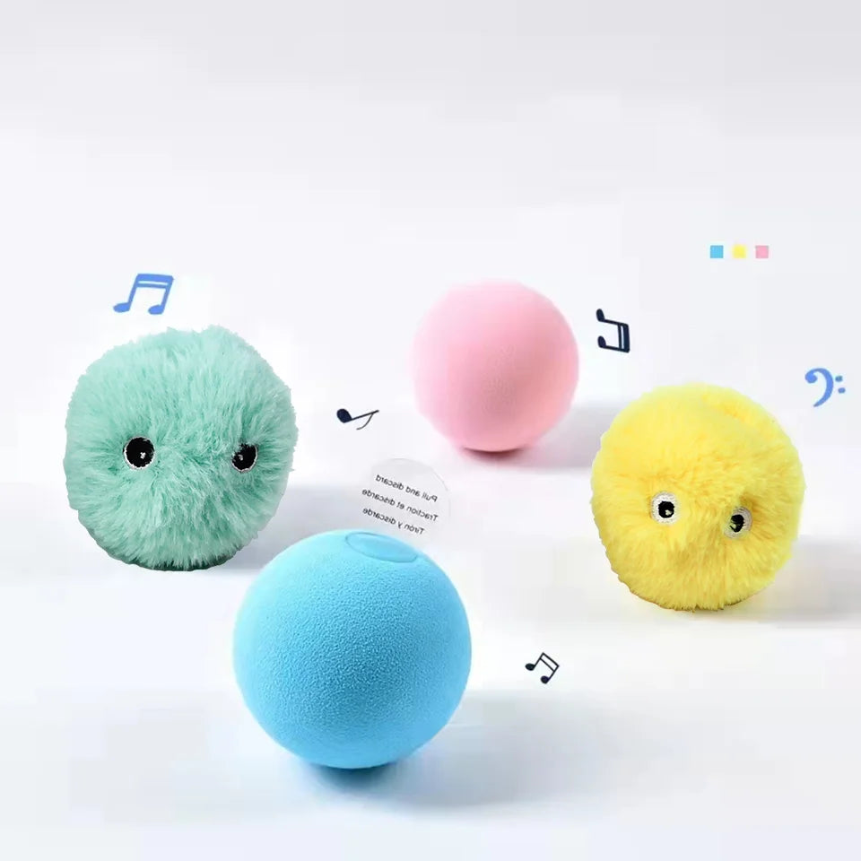 Balle Interactive Sonore pour Chat avec Catnip – 3 Sons Animaux