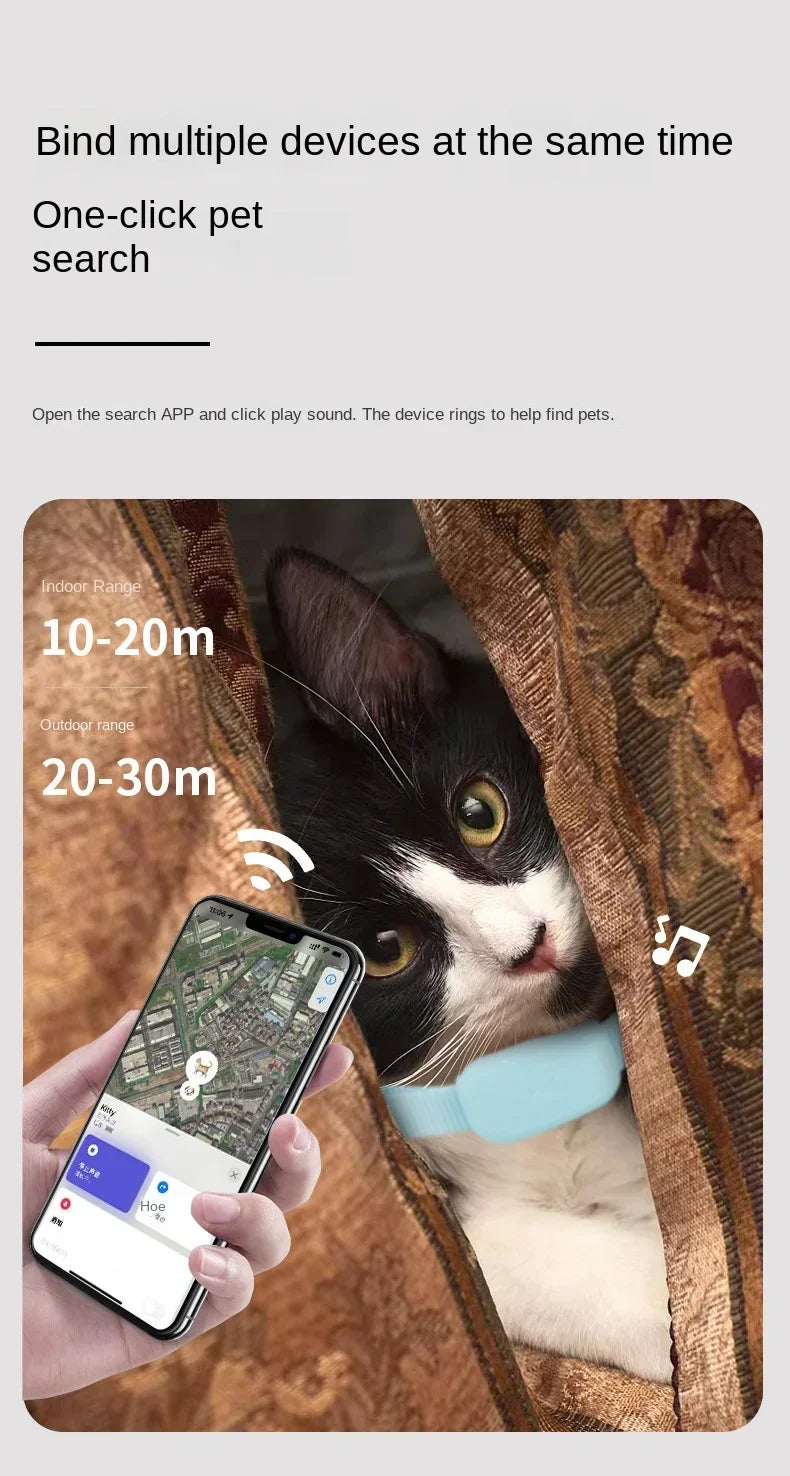 Collier GPS Waterproof pour Chien et Chat – Localisation Bluetooth Anti-Perte (iOS)