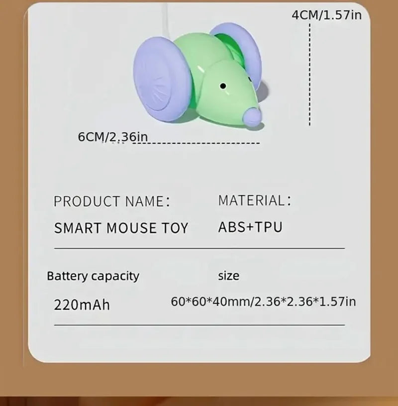 Jouet Électrique pour Chat – Souris Interactive avec Évitement d’Obstacles