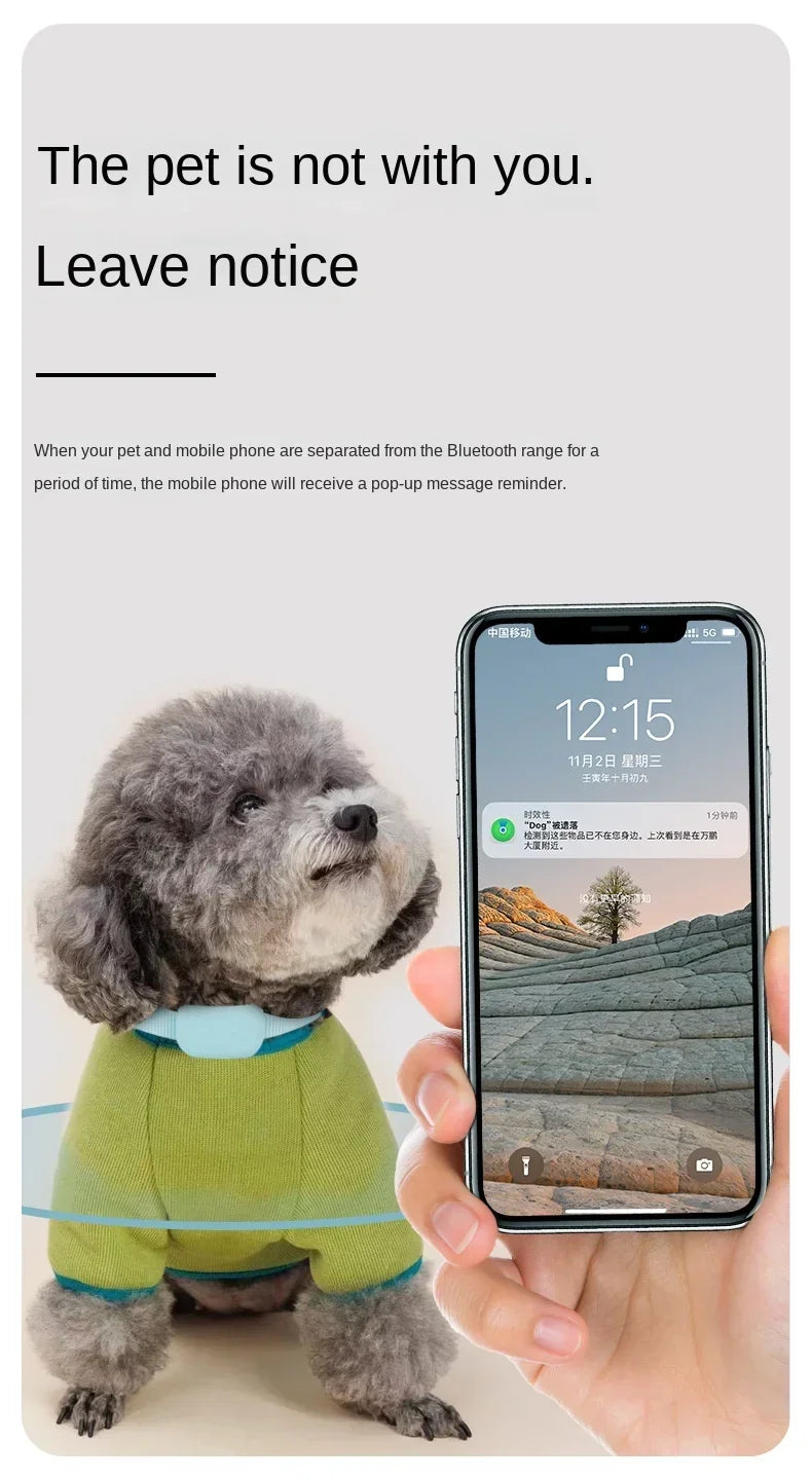 Collier GPS Waterproof pour Chien et Chat – Localisation Bluetooth Anti-Perte (iOS)