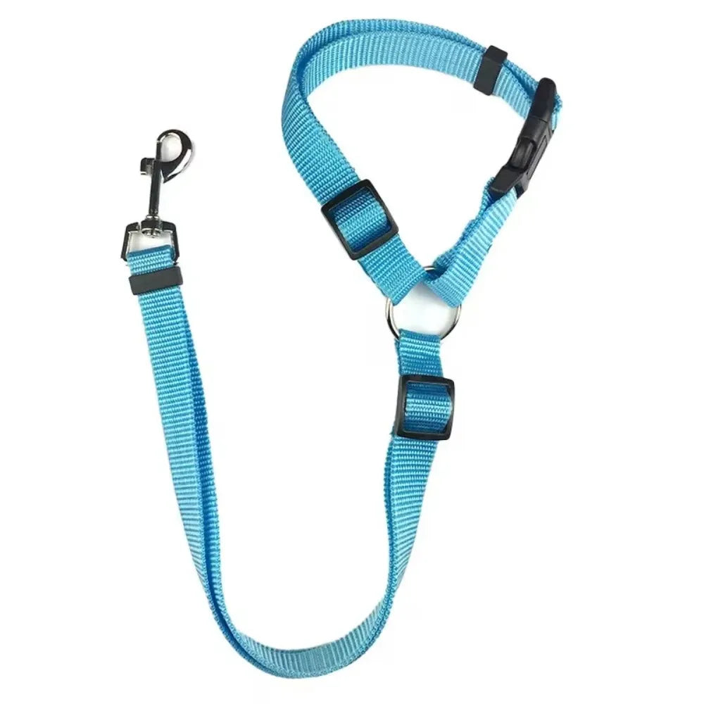 Ceinture de Sécurité 2-en-1 pour Chien – Laisse et Harnais Auto Réglable